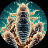 Увеличенное изображение блохи вида Ctenocephalides felis